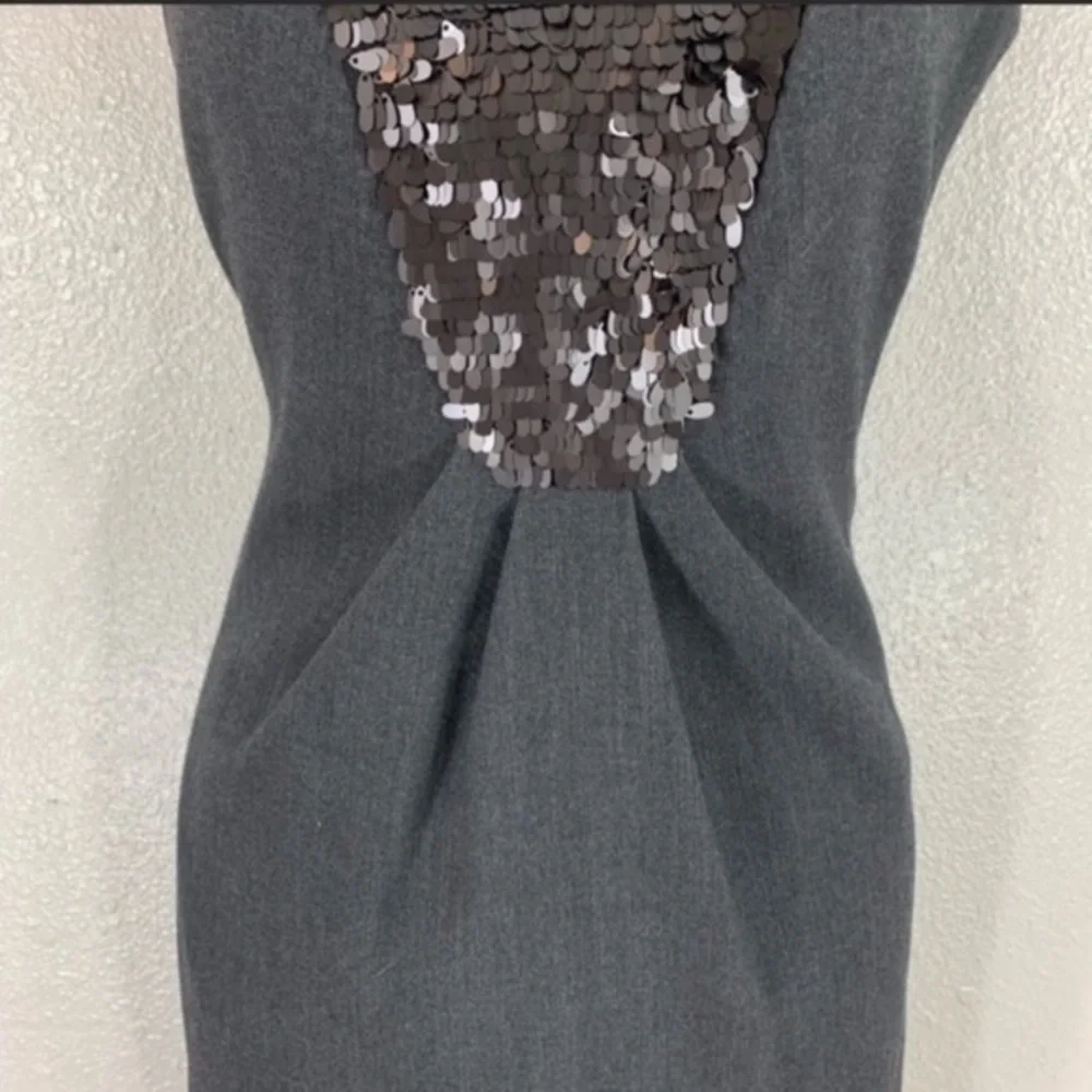 Eliza J charcoal gray sequin bib sheath dress